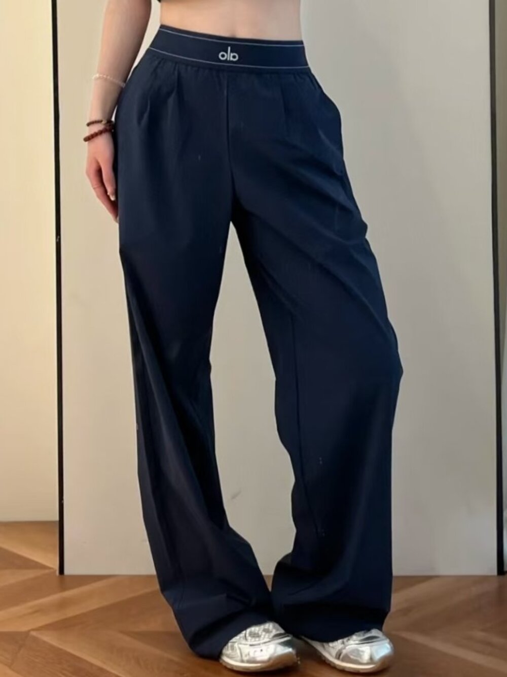 ALO Yoga Suit Up Trouser Navy Blue✨💙Straight Leg High Waist ( Regular )